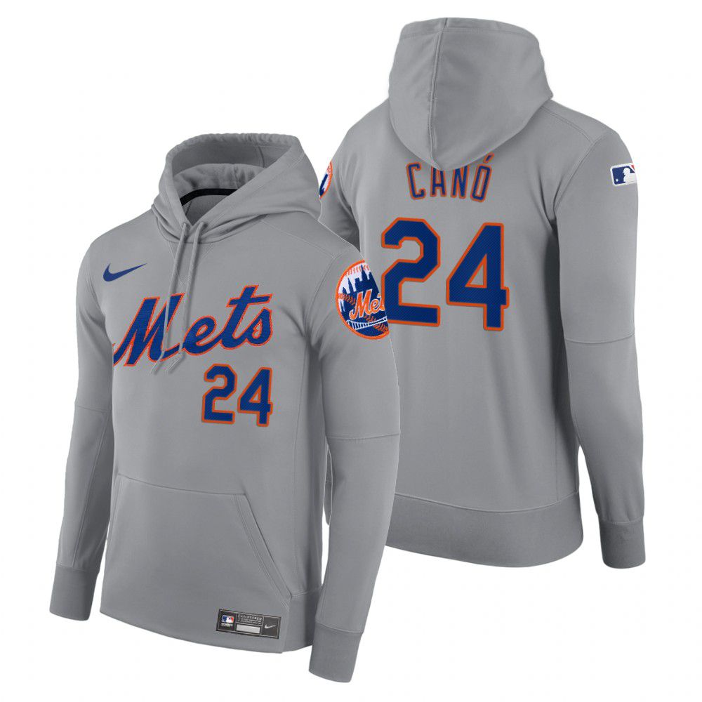 Men New York Mets #24 Cano gray road hoodie 2021 MLB Nike Jerseys->new york mets->MLB Jersey